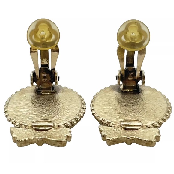 Chanel Champagne Gold Ribbon Coco Earrings - COA Included - Picture 9 of 10